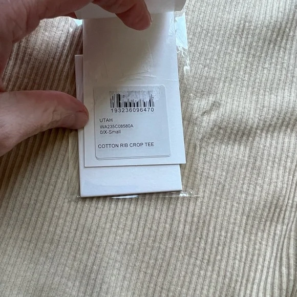 John Elliott Cotton Rib Crop Tee in Utah Size 0 XS - Picture 6 of 8